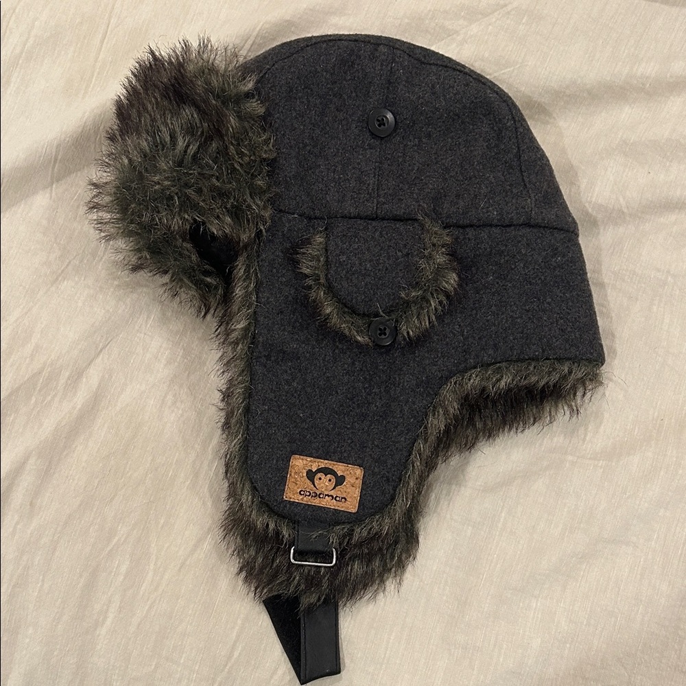 Appaman Gray Fur-Lined Kids Hat